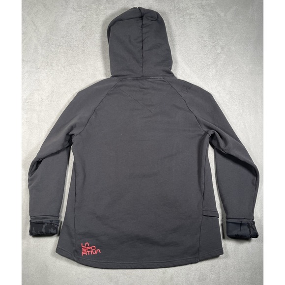 La Sportiva Stoke Hoodie Women L Carbon/Hibiscus Sweatshirt French Terry - Picture 7 of 14